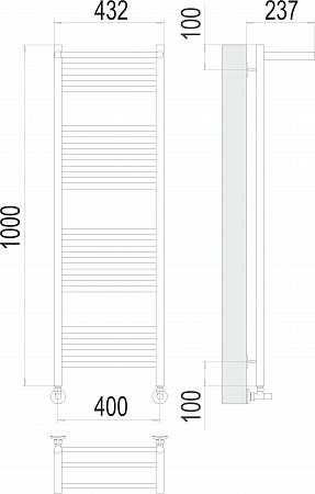 Аврора с/п П20 400х1000 Полотенцесушитель  TERMINUS Губкин - фото 3