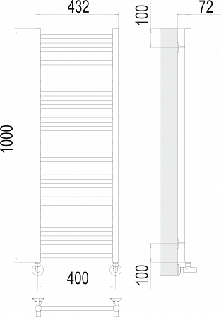 Аврора П20 400х1000 Полотенцесушитель  TERMINUS Губкин - фото 3