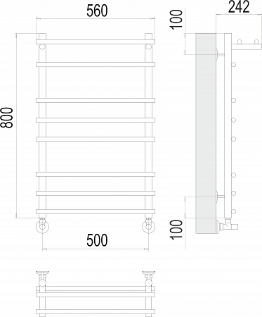Ватра с/п П8 500х800 Полотенцесушитель  TERMINUS Губкин - фото 3