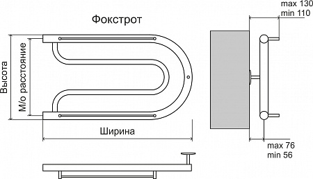 Фокстрот AISI 32х2 320х700 Полотенцесушитель  TERMINUS Губкин - фото 3