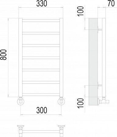 Контур П7 300х800 Полотенцесушитель  TERMINUS Губкин - фото 3