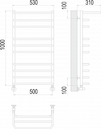 Арктур П10 500х1000 Полотенцесушитель  TERMINUS Губкин - фото 3