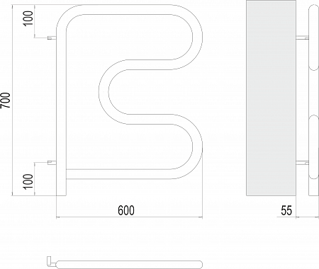 Электро 25 F-обр 600х600 поворотный Полотенцесушитель TERMINUS Губкин - фото 3