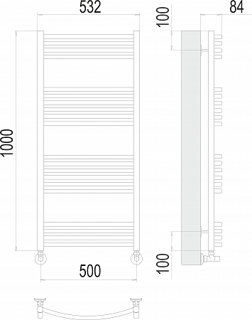 Классик П20 500х1000 Полотенцесушитель  TERMINUS Губкин - фото 3