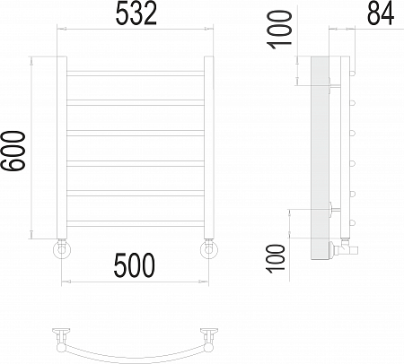 Классик П6 500х600 Полотенцесушитель  TERMINUS Губкин - фото 3