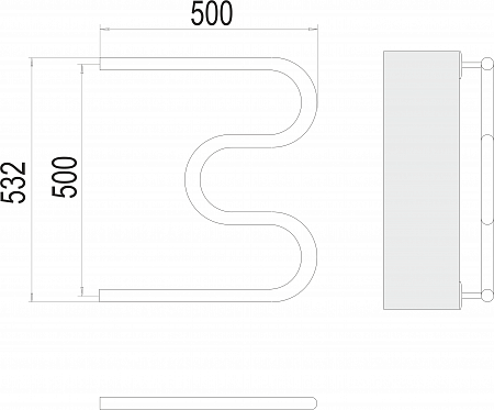 М-обр БШ 500х500 Полотенцесушитель  TERMINUS Губкин - фото 3