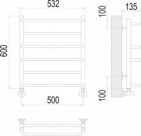 Евромикс П6 500х600 Полотенцесушитель  TERMINUS Губкин - фото 3