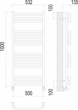 Виктория П20 500х1000 Полотенцесушитель  TERMINUS Губкин - фото 3