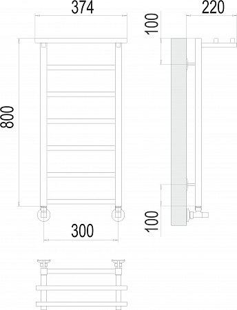 Контур с/п П7 300х800 Полотенцесушитель  TERMINUS Губкин - фото 3