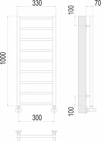 Контур П9 300х1000 Полотенцесушитель  TERMINUS Губкин - фото 3