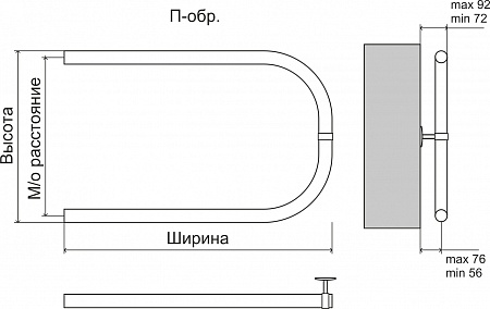 Эконом П-обр AISI 32х2 320х500 Полотенцесушитель  TERMINUS Губкин - фото 3