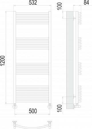 Классик П22 500х1200 Полотенцесушитель  TERMINUS Губкин - фото 3