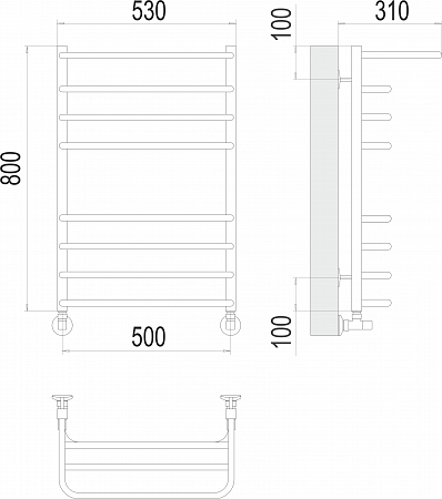 Арктур П8 500х800 Полотенцесушитель  TERMINUS Губкин - фото 3