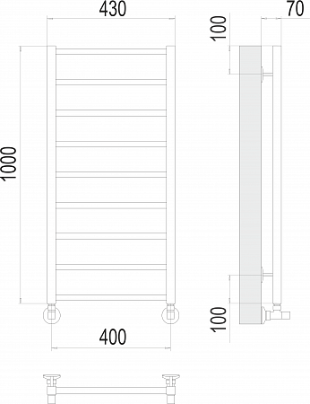 Контур П9 400х1000 Полотенцесушитель  TERMINUS Губкин - фото 3