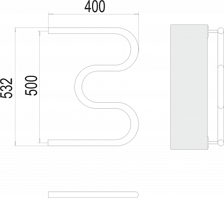 М-обр БШ 500х400 Полотенцесушитель  TERMINUS Губкин - фото 3