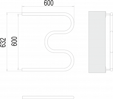 М-обр БШ 600х600 Полотенцесушитель  TERMINUS Губкин - фото 3